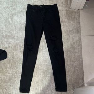 black ripped jeans